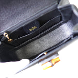 グッチ バンブー レザー 2way ハンドバッグ ショルダーバッグ ブラック - NEWSED