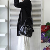 メゾンマルジェラ エムエムシックス レザー 2way ジャパニーズバッグ ハンドバッグ ショルダーバッグ ブラック - NEWSED