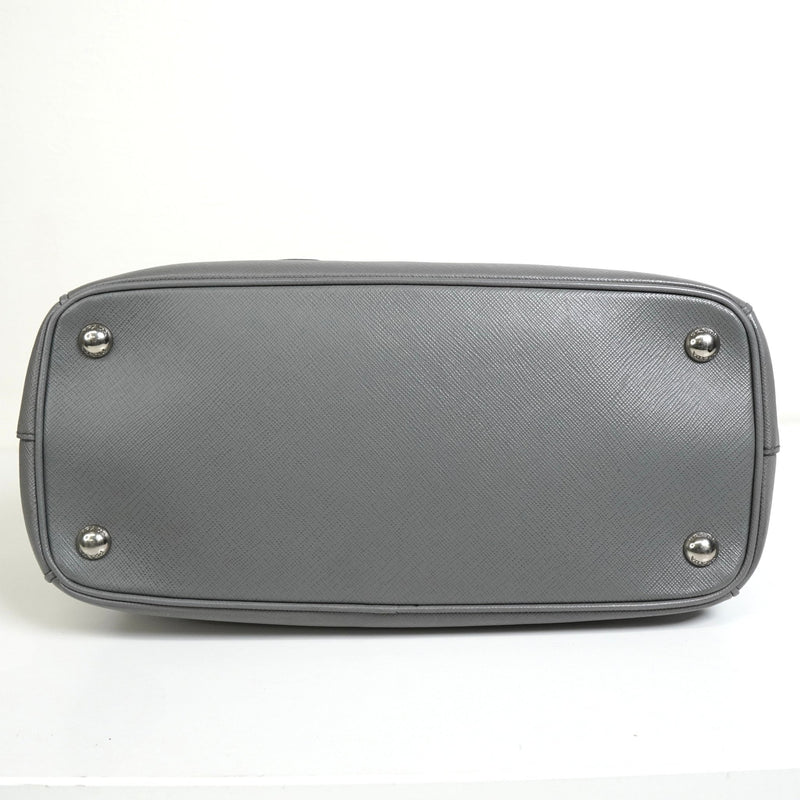 プラダ ガレリア サフィアーノレザー 2way ハンドバッグ ショルダーバッグ グレー - NEWSED