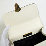 イヴ サンローラン ダイヤカット レザー 自立型 2way ミニ ハンドバッグ ショルダーバッグ ホワイト / ブラック レディース - NEWSED