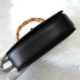 グッチ バンブー レザー 2way ハンドバッグ ショルダーバッグ ブラック - NEWSED