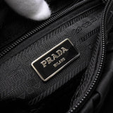 プラダ ナイロン / レザー ギャザー 2way ハンドバッグ ショルダーバッグ ブラック - NEWSED