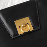 セリーヌ ガンチーニ金具 レザー 2way ショルダーバッグ ハンドバッグ ブラック - NEWSED