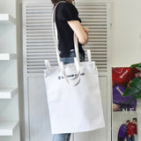 エムエムシックス メゾンマルジェラ ロゴ キャンバス 2way トートバッグ ハンドバッグ ホワイト タグ付き未使用品 - NEWSED