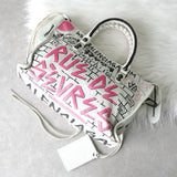 バレンシアガ クラシックシティ レザー グラフティ 2WAY ハンドバッグ ショルダーバッグ ホワイト - NEWSED