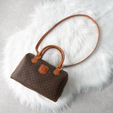 セリーヌ マカダム 2way ミニボストンバッグ ショルダーバッグ ブラウン - NEWSED