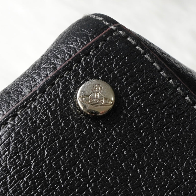 ヴィヴィアン ウエストウッド オーブ レザー 2way ハンドバッグ ショルダーバッグ ブラック - NEWSED