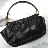 プラダ レザー リボン 2way ハンドバッグ ショルダーバッグ ブラック ギャランティーカード付き - NEWSED