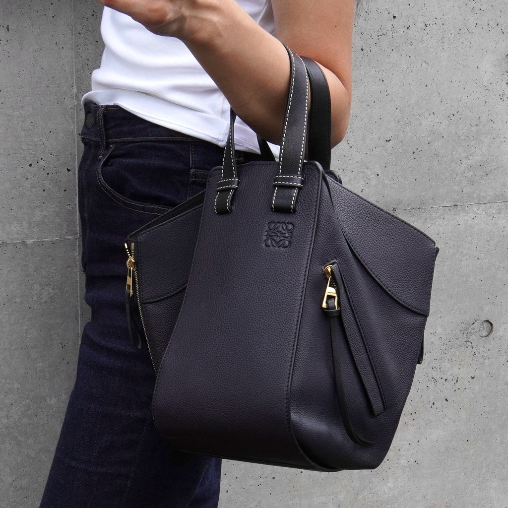 ロエベ ハンモック スモール レザー 2way  ハンドバッグ ショルダーバッグ ネイビー