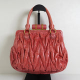 ミュウミュウ マテラッセ レザー がま口 2way ハンドバッグ ショルダーバッグ ピンク - NEWSED