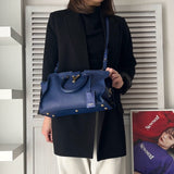 イヴサンローラン プチカバス レザー 2WAY ハンドバッグ ショルダーバッグ バッグ ブルー - NEWSED