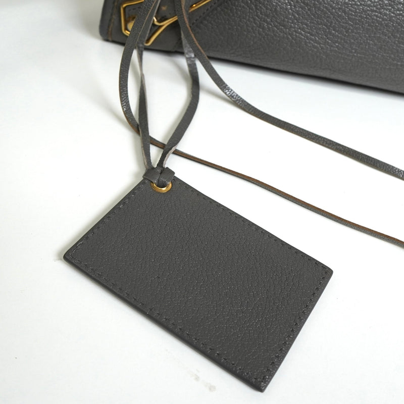 バレンシアガ メタリック エッジ シティ レザー 2way ハンドバッグ ショルダーバッグ グレー - NEWSED