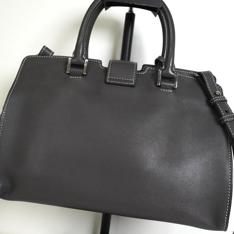 サンローラン ベイビーカバス レザー 2way ハンドバッグ ショルダーバッグ グレー - NEWSED