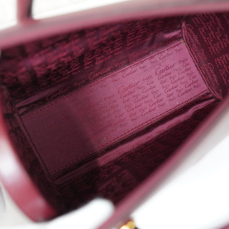 カルティエ マスト レザー 2way ミニボストンバッグ ショルダーバッグ ボルドー - NEWSED
