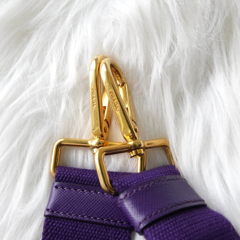 プラダ カナパ キャンバス 2way ハンドバッグ ショルダーバッグ パープル - NEWSED