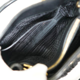 プラダ ロゴ ギャザー テスート ポコノ ナイロン 2way ハンドバッグ ショルダーバッグ ブラック - NEWSED