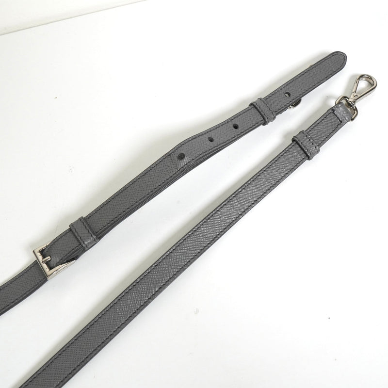 プラダ ガレリア サフィアーノレザー 2way ハンドバッグ ショルダーバッグ グレー - NEWSED