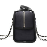 シャネル ドーヴィル キャンバス レザー 2way ハンドバッグ チェーンショルダーバッグ ブラック A番台8桁 - NEWSED