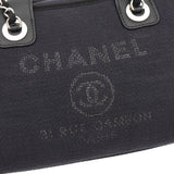 シャネル ドーヴィル キャンバス レザー 2way ハンドバッグ チェーンショルダーバッグ ブラック A番台8桁 - NEWSED