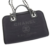シャネル ドーヴィル キャンバス レザー 2way ハンドバッグ チェーンショルダーバッグ ブラック A番台8桁 - NEWSED