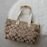 コーチ シグネチャー 2way キャンバス トートバッグ ショルダーバッグ ベージュ F14871 - NEWSED