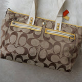 コーチ シグネチャー 2way キャンバス トートバッグ ショルダーバッグ ベージュ F14871 - NEWSED