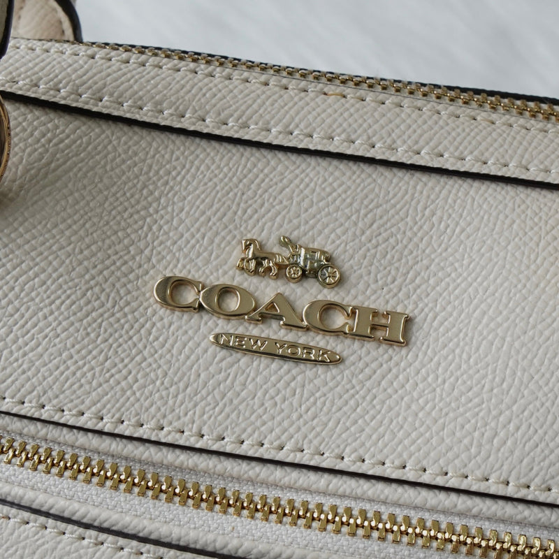 コーチ ロゴ レザー 2way ハンドバッグ ショルダーバッグ ホワイト F79946 - NEWSED