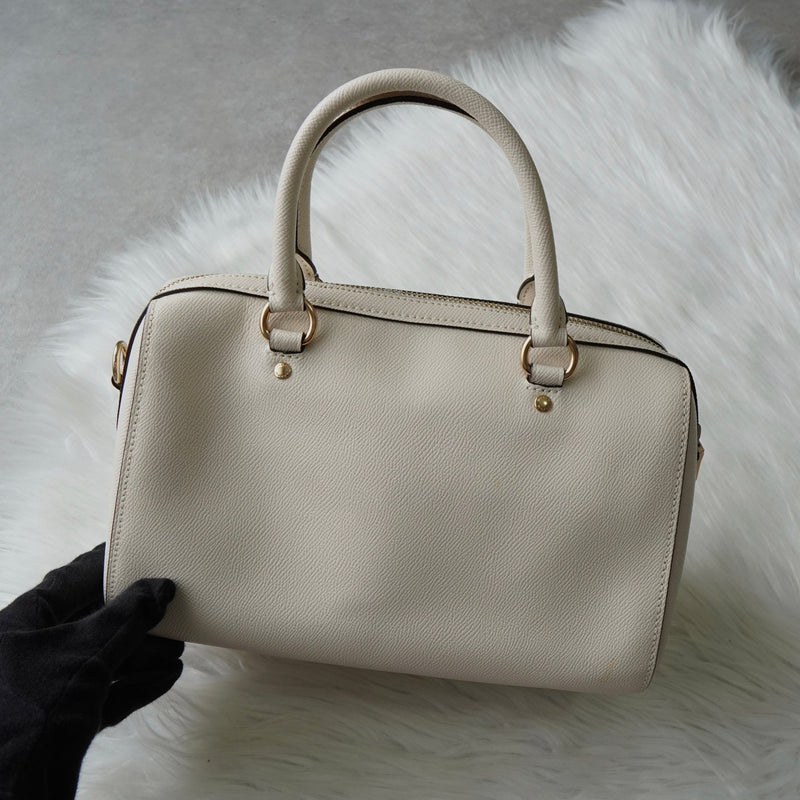 コーチ ロゴ レザー 2way ハンドバッグ ショルダーバッグ ホワイト F79946 - NEWSED