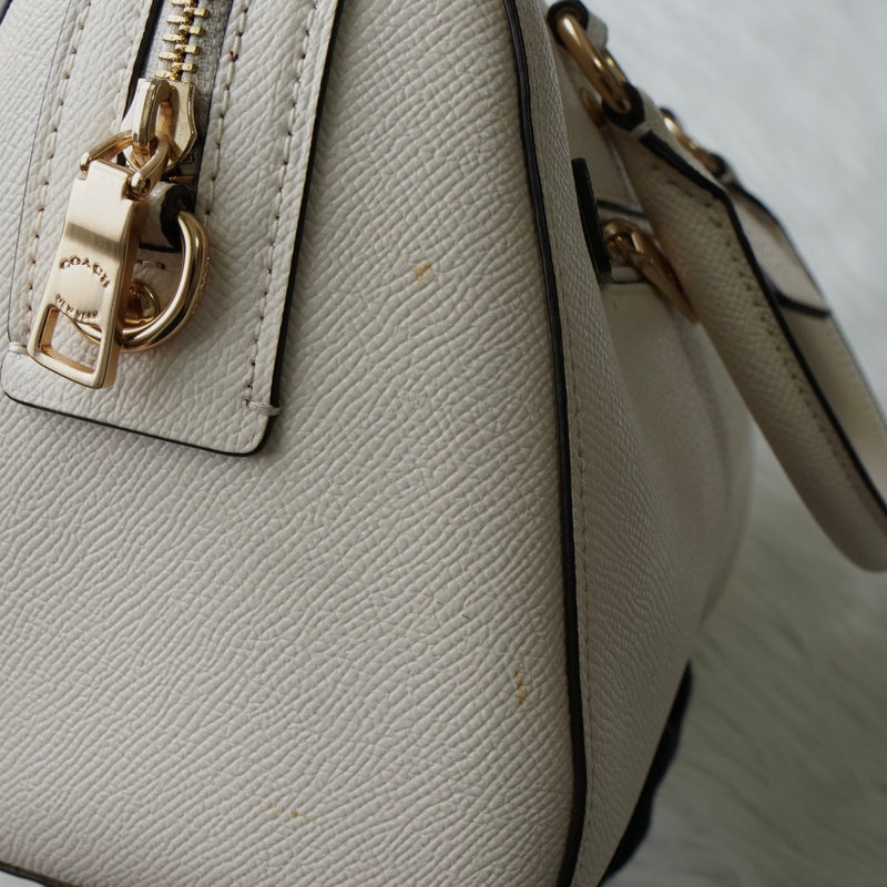 コーチ ロゴ レザー 2way ハンドバッグ ショルダーバッグ ホワイト F79946 - NEWSED