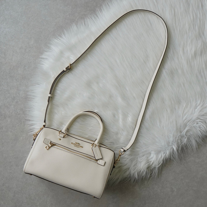 コーチ ロゴ レザー 2way ハンドバッグ ショルダーバッグ ホワイト F79946 - NEWSED