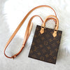 Louis Vuitton Monogram Petite Sac Plat 两用迷你包，手提包/单肩包，棕色，M69442
