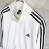 アディダス トラックジャケット ロゴ刺繍 ホワイト 2XL