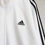 アディダス トラックジャケット ロゴ刺繍 ホワイト 2XL - NEWSED
