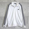 アディダス トラックジャケット ロゴ刺繍 ホワイト 2XL