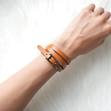 エルメス アピ3 レザー ブレスレット ブラウン シルバー - NEWSED