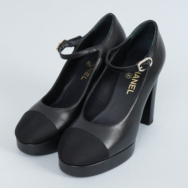 メリージェーン チャンキーヒール パンプス 38C / 24.0cm