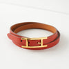 Hermès Api 3 红色皮革手镯