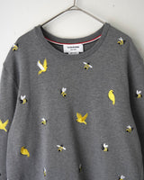 トムブラウン バード ビー 刺繍 スウェット グレー サイズ3 レディース - NEWSED