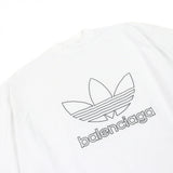 バレンシアガ×アディダス トレフォイルロゴ刺繍 オーバーサイズ 半袖Ｔシャツ ホワイト 3 メンズ 未使用品 - NEWSED