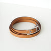 Hermès Api 3 棕色皮革手镯
