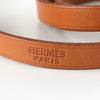 エルメス アピ3 レザー ブレスレット ブラウン シルバー