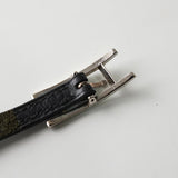 エルメス アピ3 レザー ブレスレット シルバー/ブラック □E刻印 箱付き - NEWSED