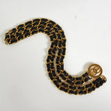 シャネル ココマーク 3連 レザー チェーンベルト GP ゴールド / ブラック - NEWSED