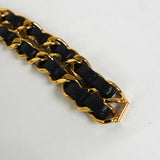 シャネル ココマーク 3連 レザー チェーンベルト GP ゴールド / ブラック - NEWSED