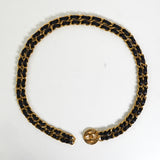 シャネル ココマーク 3連 レザー チェーンベルト GP ゴールド / ブラック - NEWSED