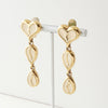 Givenchy 3 Row Heart Teardrop Motif GP Gold White Earrings