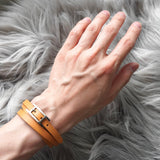 エルメス アピ3 レザー ブレスレット シルバー/ブラウン □J刻印 箱付き - NEWSED