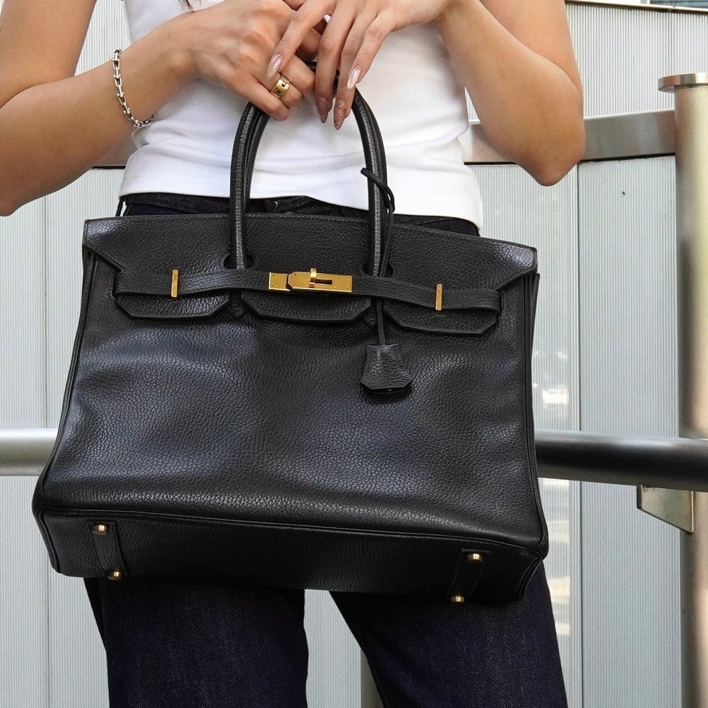 Hermès Birkin 30 Togo 黑色金色金属配件带 L 印章 / 2008 年制造
