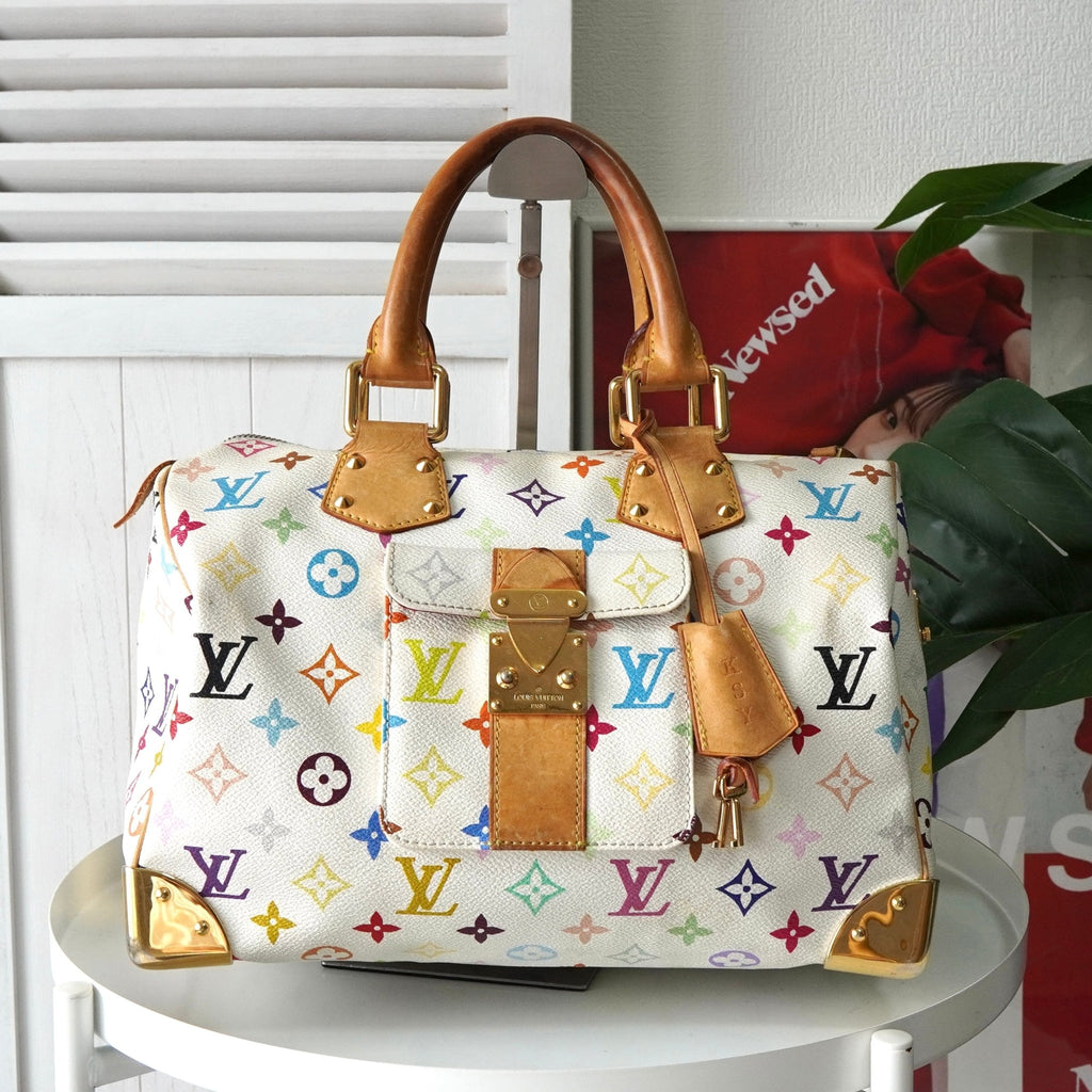 Louis Vuitton Monogram Speedy 30 Multicolore M92643 手提包 白色