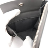 アクネ ストゥディオズ ロゴ ラウンドファスナー レザー 二つ折り財布 コンパクトウォレット グレー 箱付き